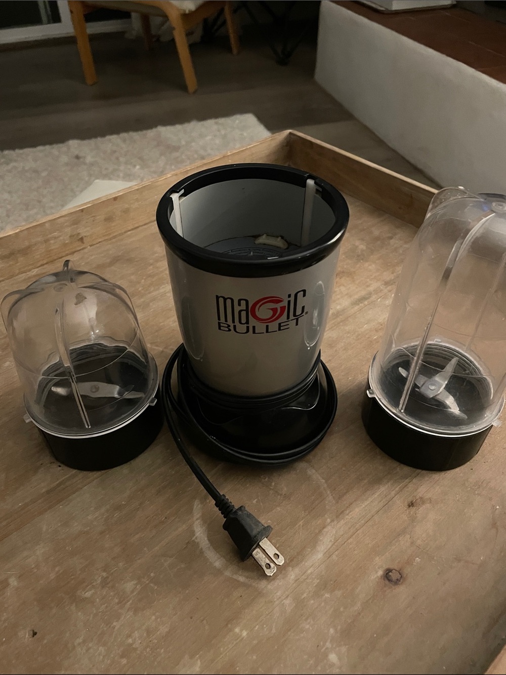Magic Bullet Silver & Black Personal Blender Base with Two Cups